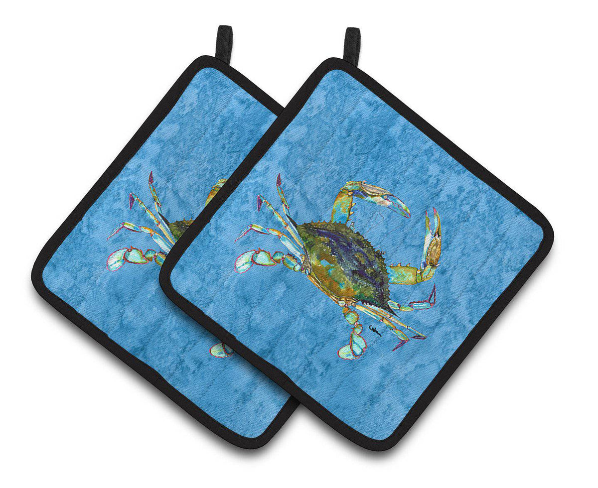 Crab Pair of Pot Holders 8656PTHD - the-store.com