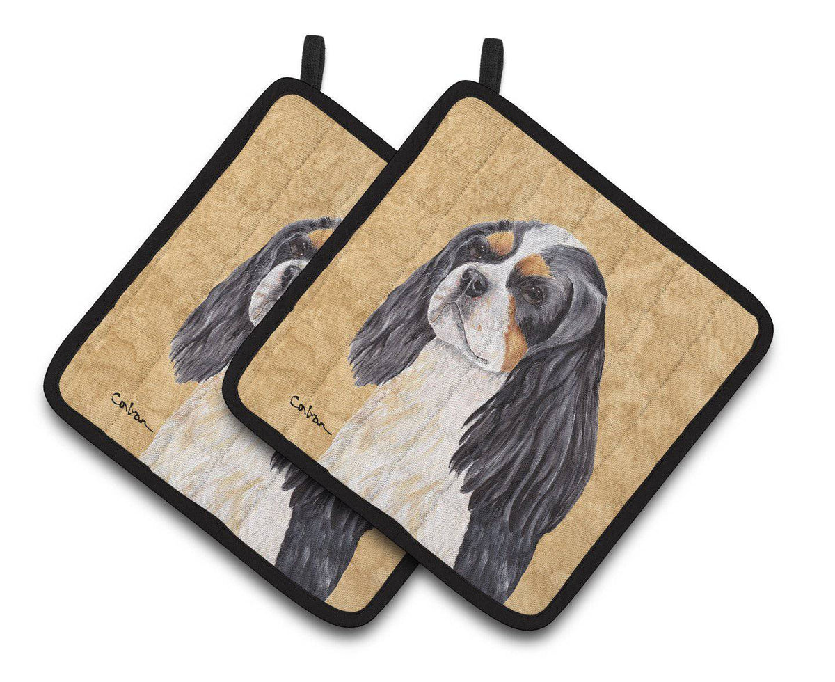 Cavalier Spaniel Wipe your Paws Pair of Pot Holders SC9120PTHD - the-store.com