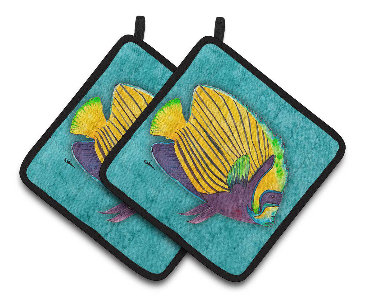 Tropical Fish Pair of Pot Holders 8674PTHD - the-store.com