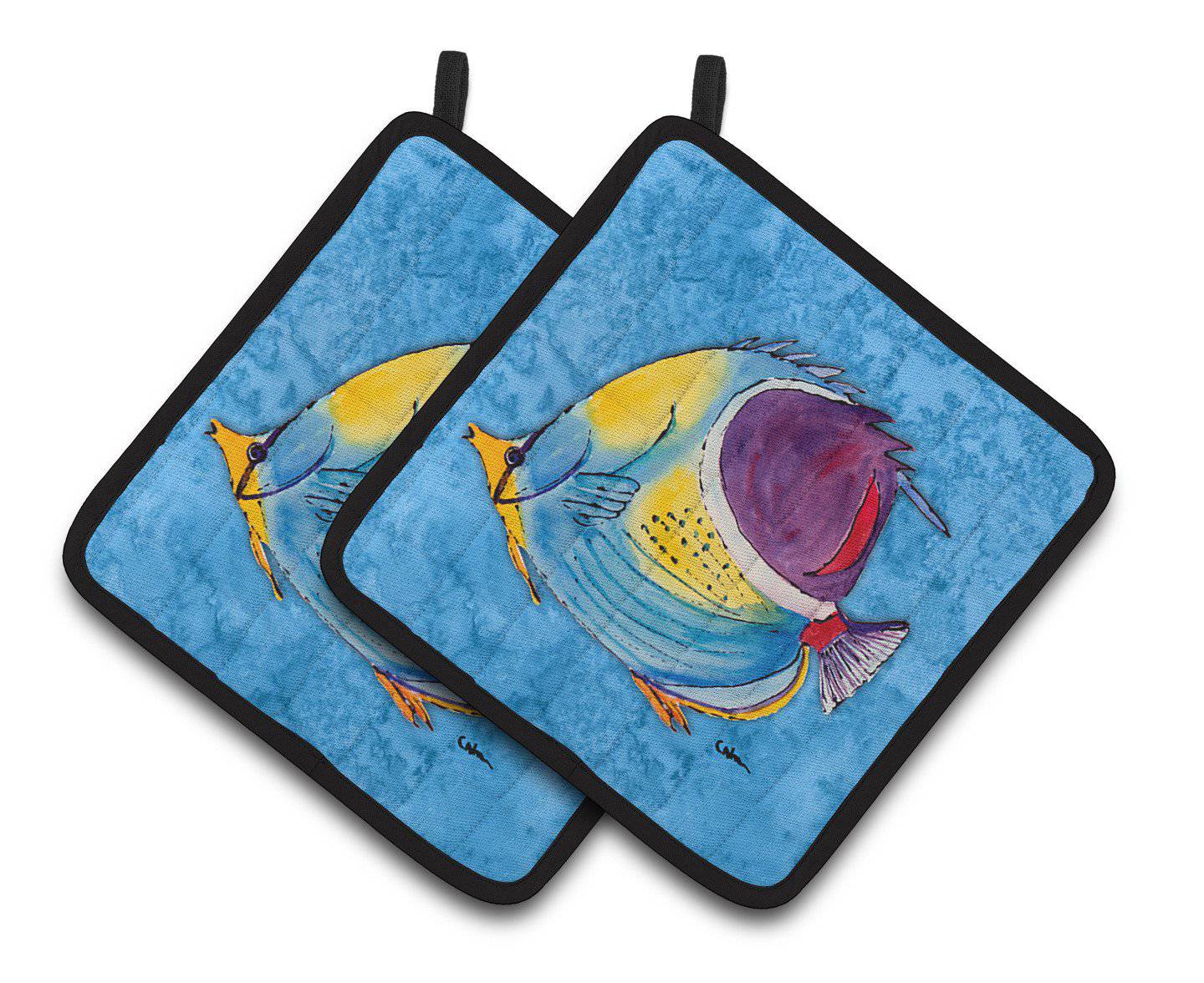 Tropical Fish Pair of Pot Holders 8676PTHD - the-store.com