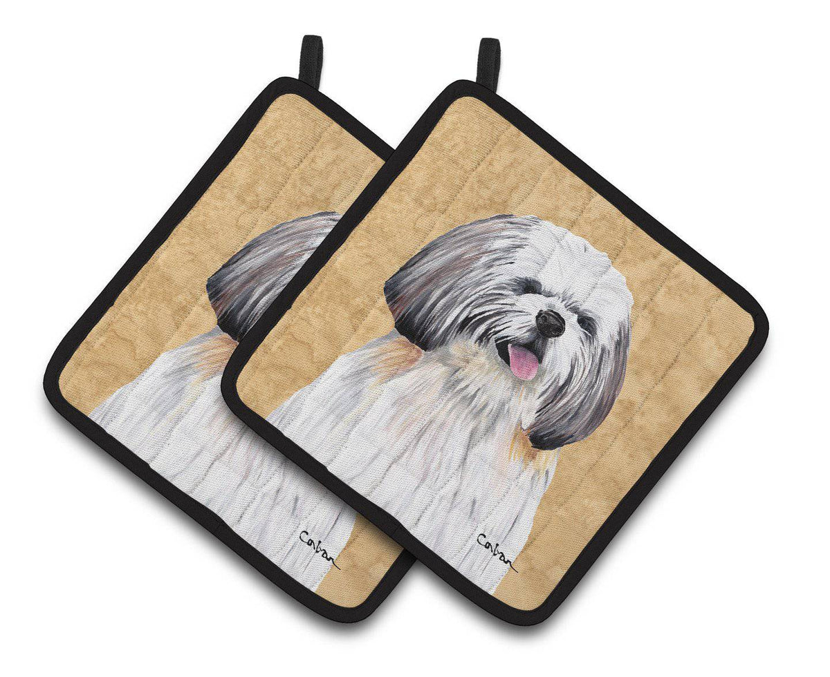 Shih Tzu Wipe your Paws Pair of Pot Holders SC9128PTHD - the-store.com