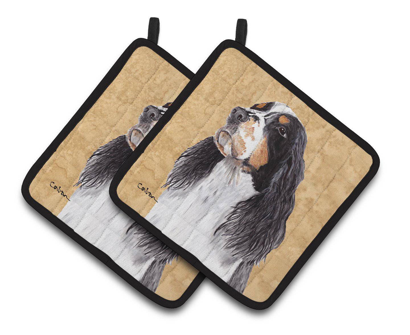 Springer Spaniel Wipe your Paws Pair of Pot Holders SC9134PTHD - the-store.com