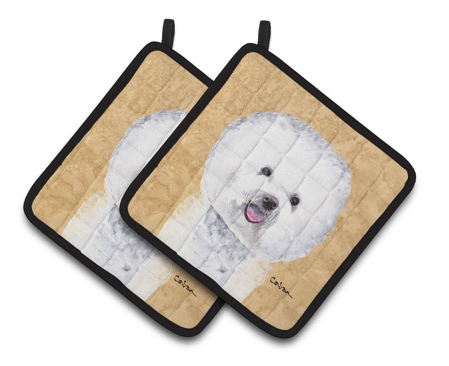 Bichon Frise Wipe your Paws Pair of Pot Holders SC9135PTHD - the-store.com