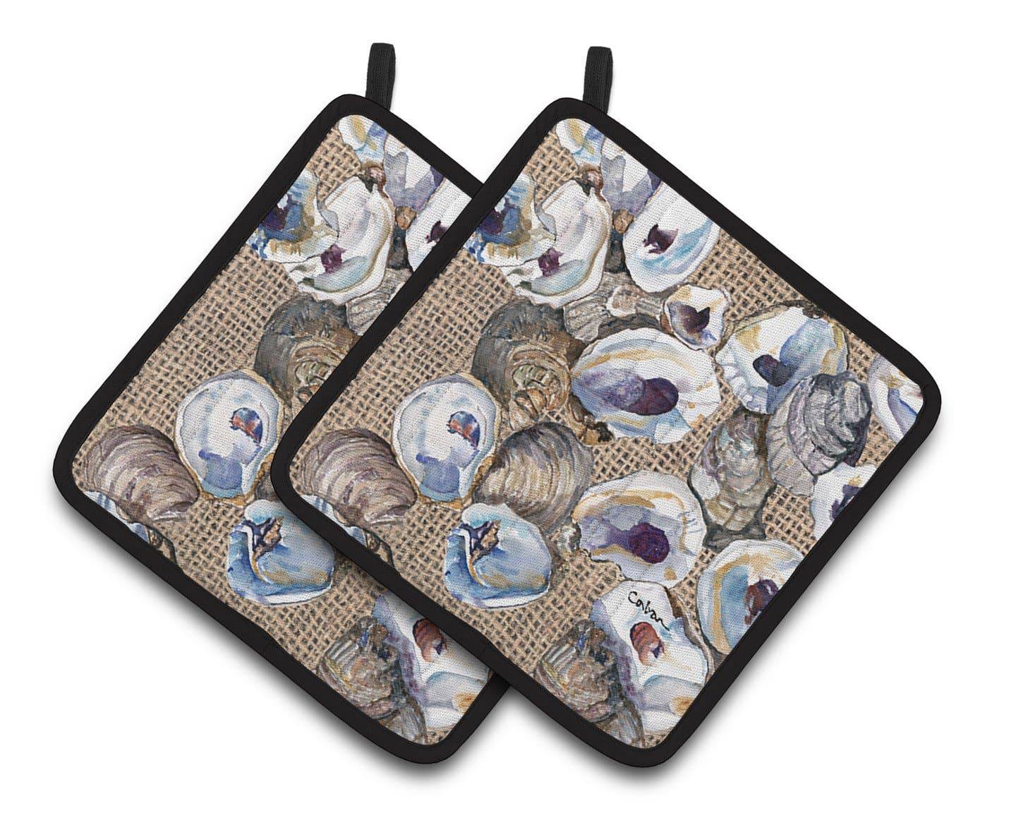 Oyster Pair of Pot Holders 8734PTHD - the-store.com