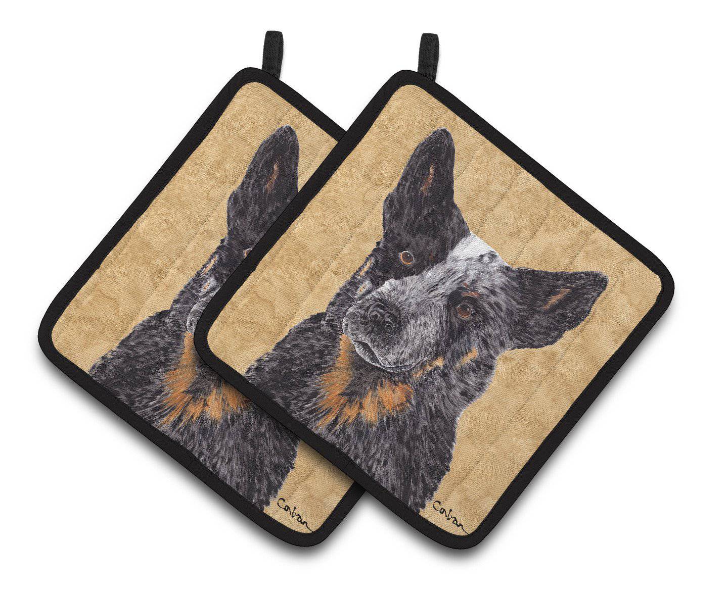 Australian Cattle Dog Wipe your Paws Pair of Pot Holders SC9141PTHD - the-store.com