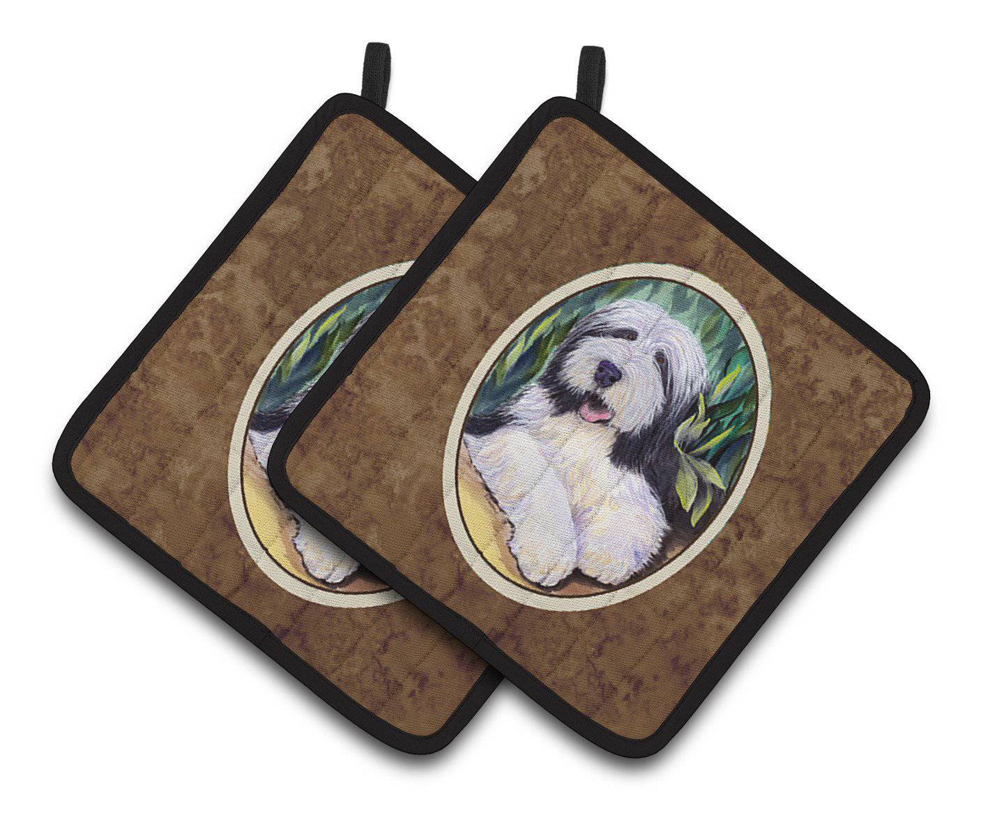 Bearded Collie Pair of Pot Holders SS1038PTHD - the-store.com