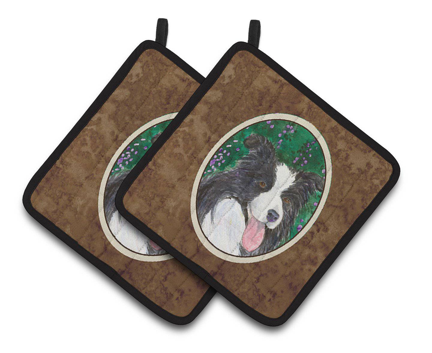 Border Collie Pair of Pot Holders SS1053PTHD - the-store.com
