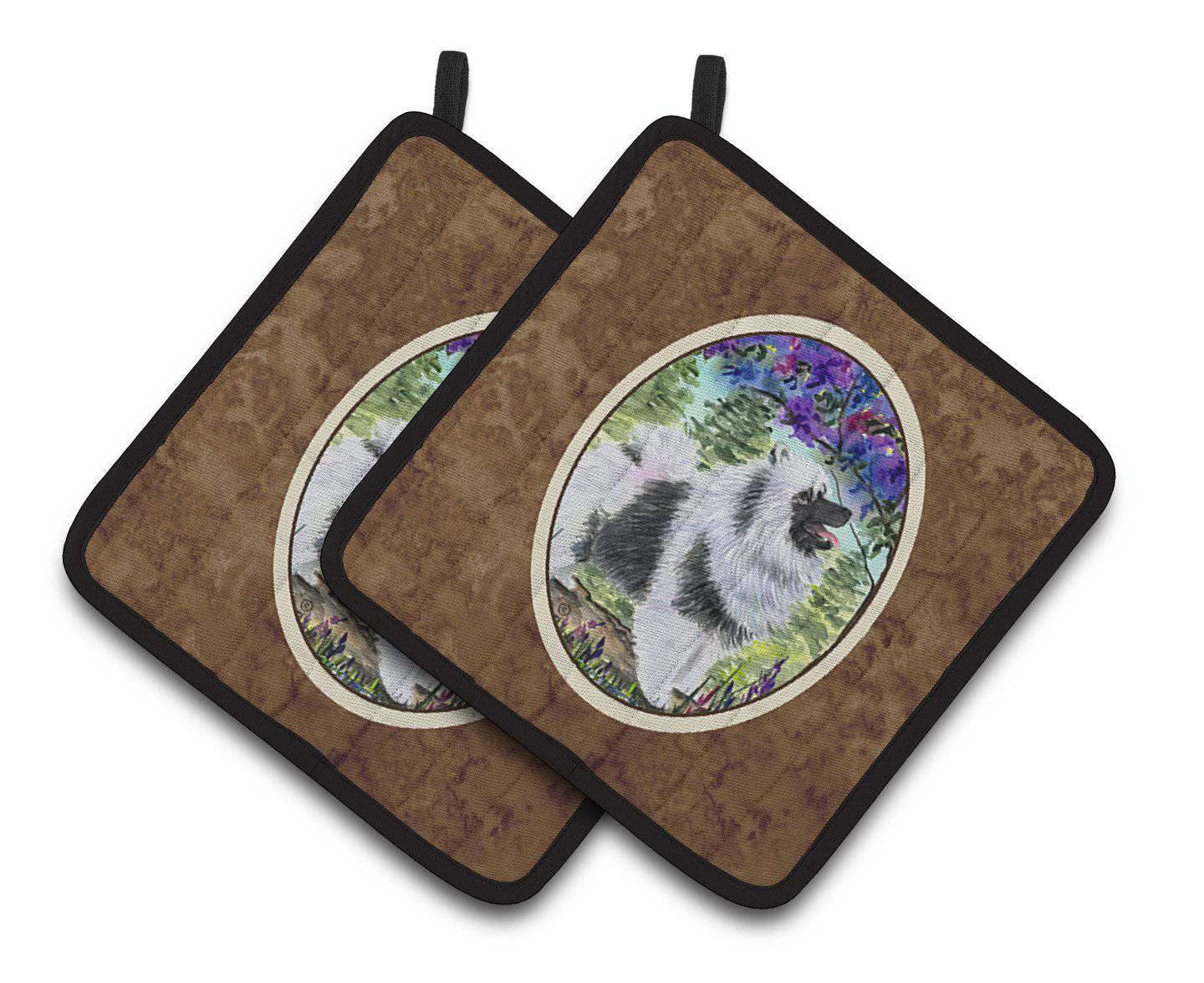 Keeshond Pair of Pot Holders SS8063PTHD - the-store.com