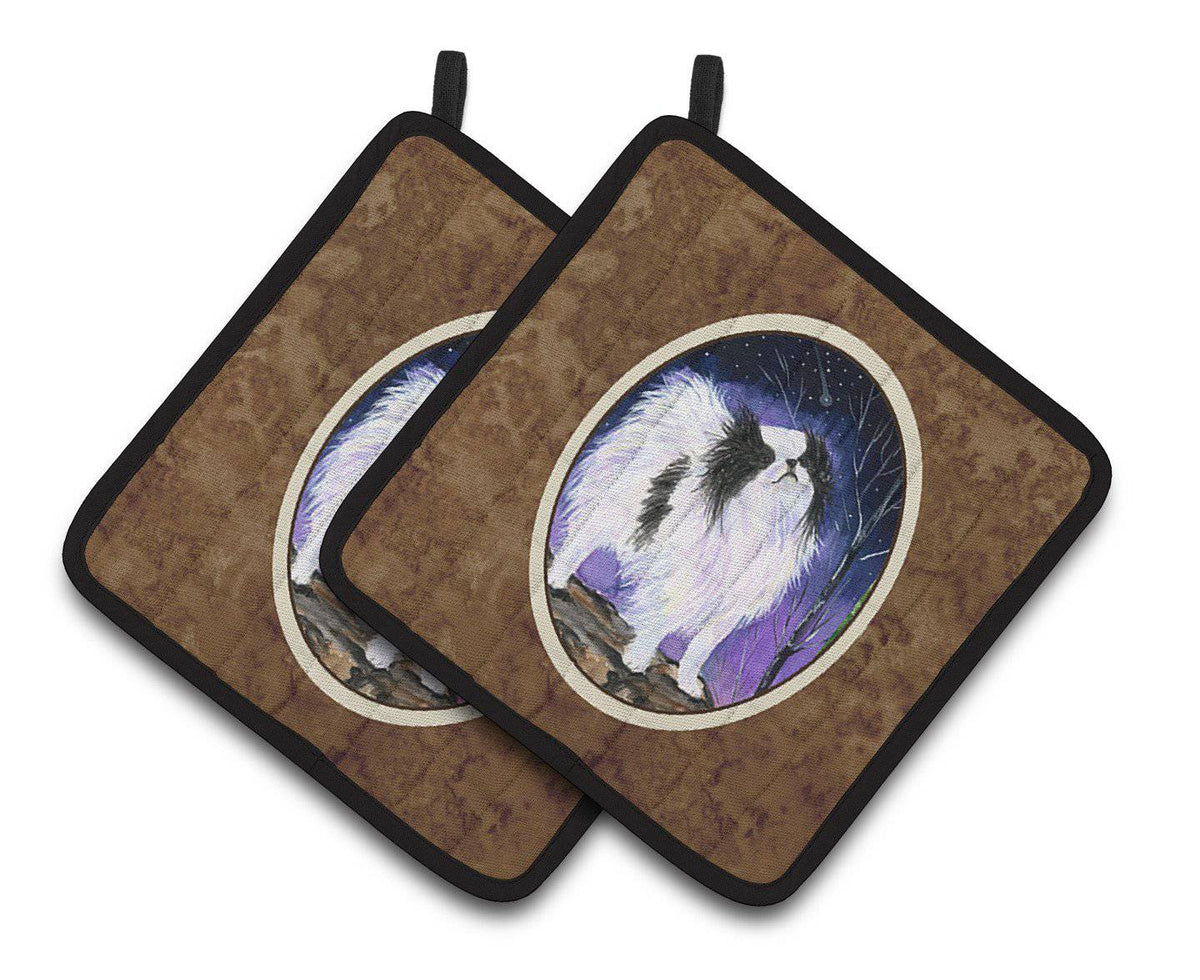 Japanese Chin Pair of Pot Holders SS8070PTHD - the-store.com