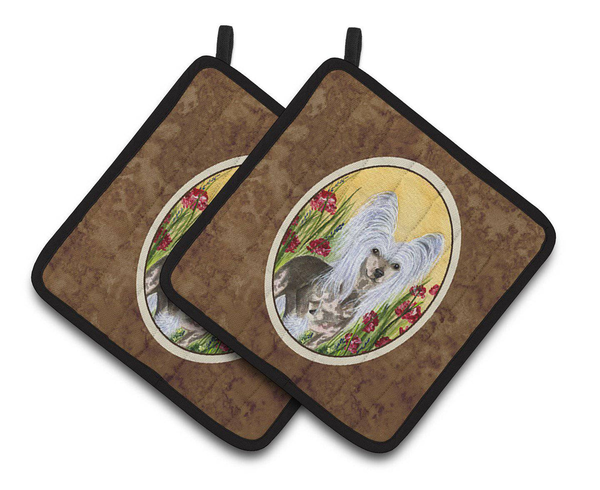Chinese Crested Pair of Pot Holders SS8185PTHD - the-store.com