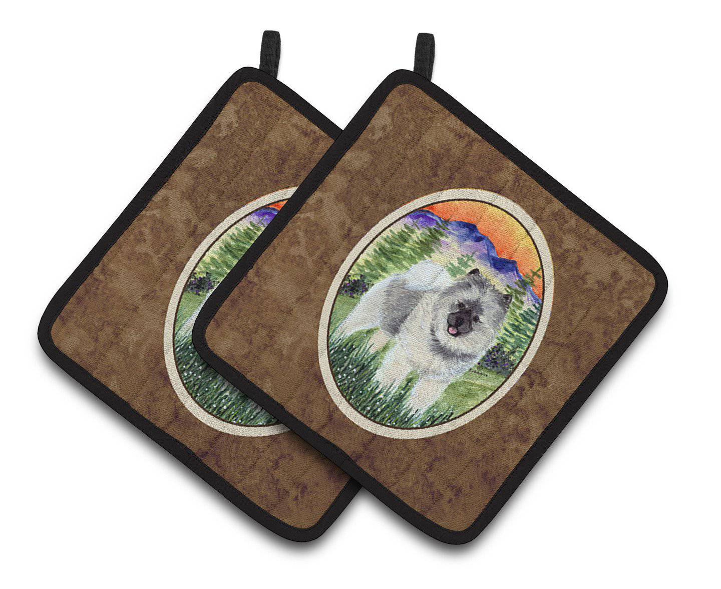 Keeshond Pair of Pot Holders SS8192PTHD - the-store.com