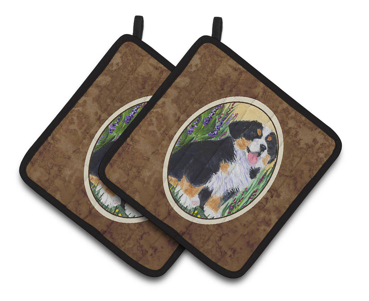 Bernese Mountain Dog Pair of Pot Holders SS8215PTHD - the-store.com