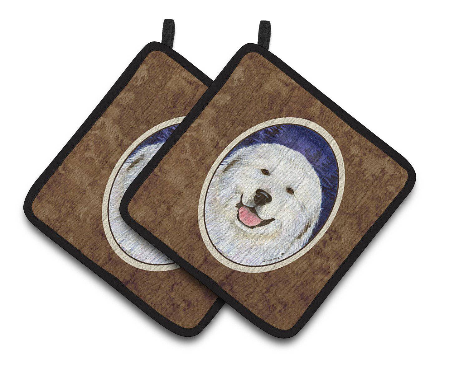 Great Pyrenees Pair of Pot Holders SS8242PTHD - the-store.com