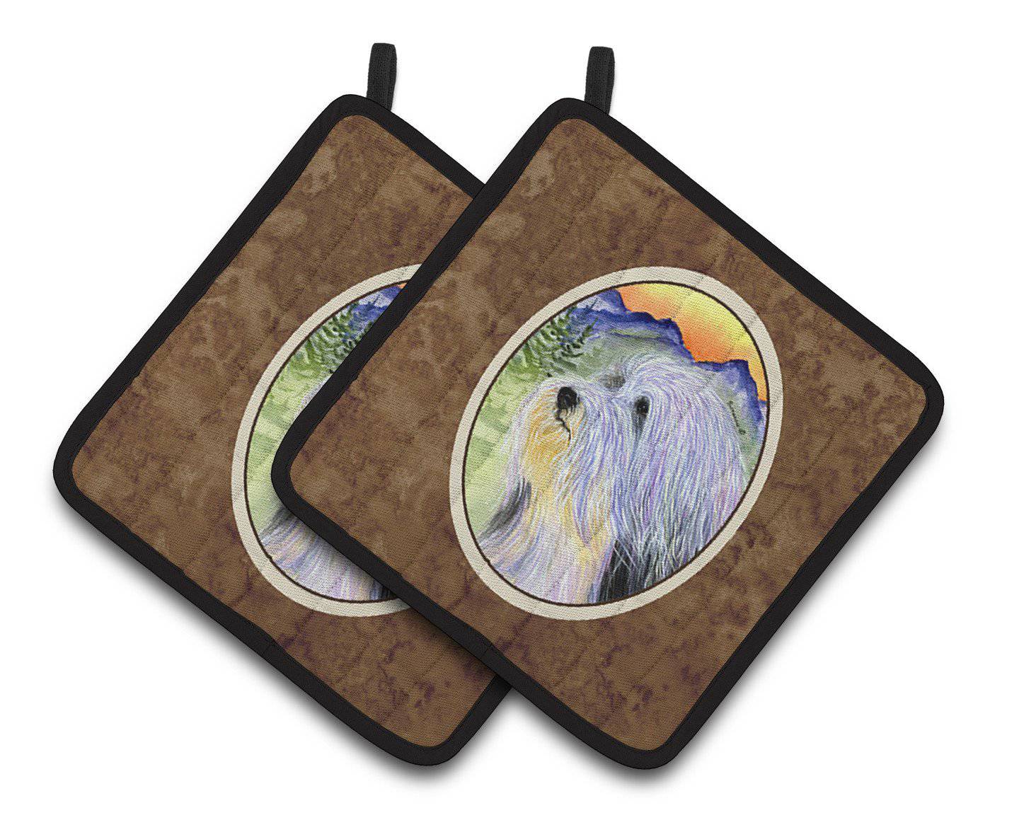 Bearded Collie Pair of Pot Holders SS8244PTHD - the-store.com