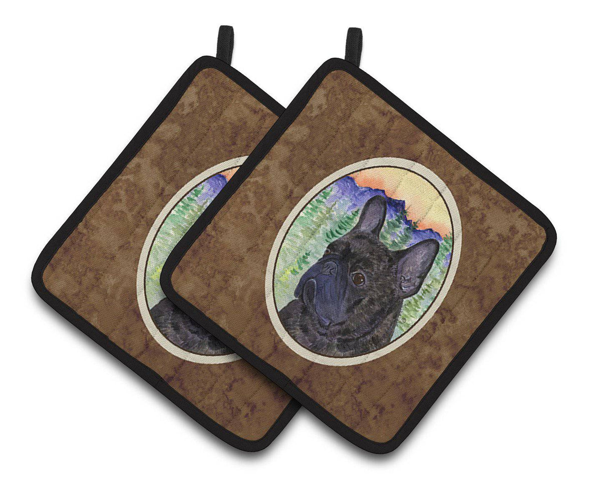 French Bulldog Pair of Pot Holders SS8257PTHD - the-store.com