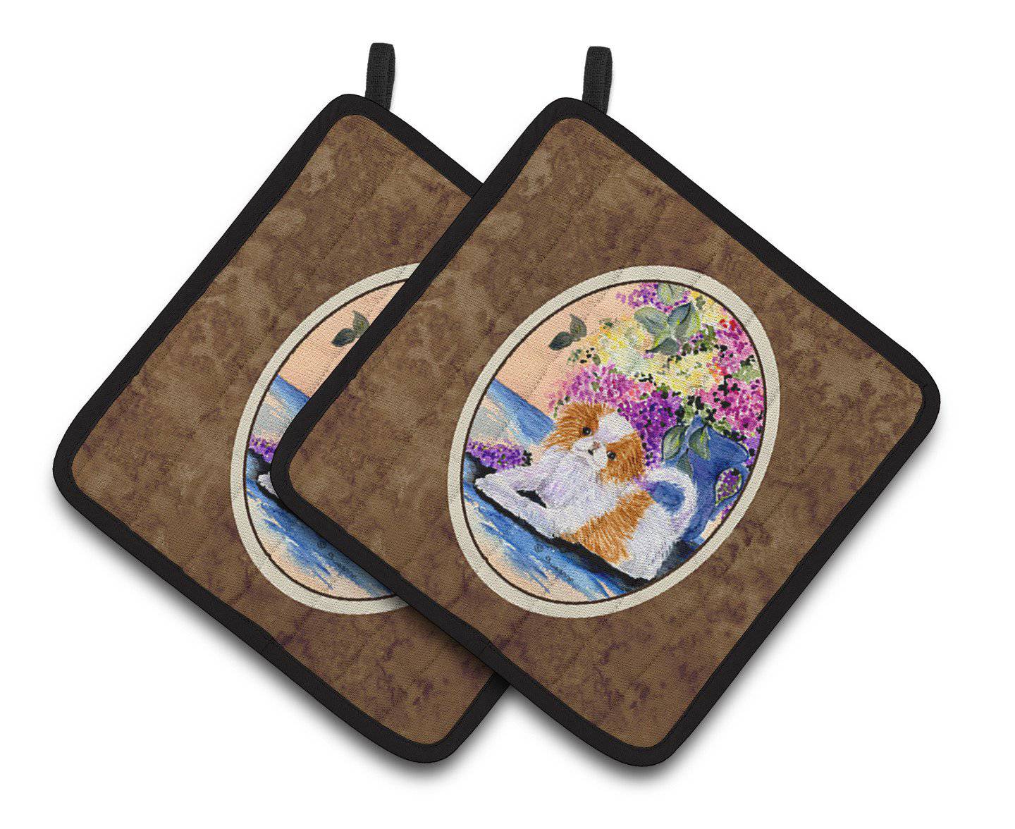 Japanese Chin Pair of Pot Holders SS8300PTHD - the-store.com