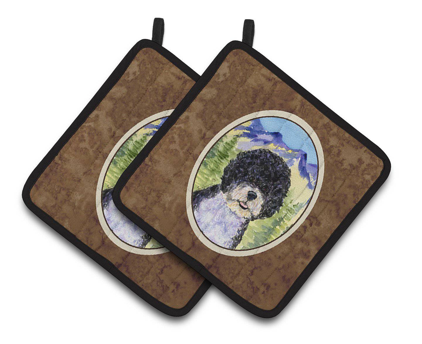 Portuguese Water Dog Pair of Pot Holders SS8303PTHD - the-store.com