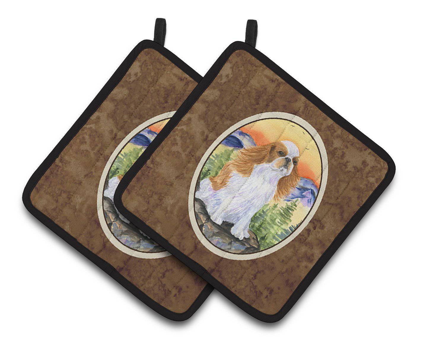 English Toy Spaniel Pair of Pot Holders SS8311PTHD - the-store.com
