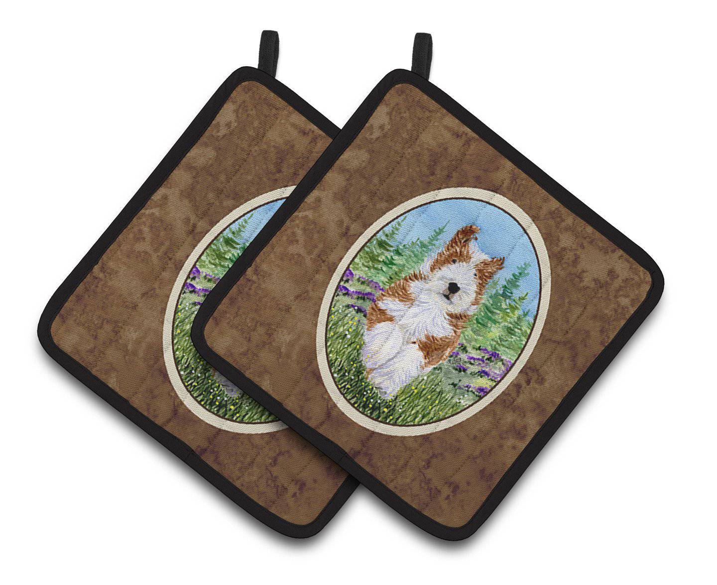 Bearded Collie Pair of Pot Holders SS8320PTHD - the-store.com