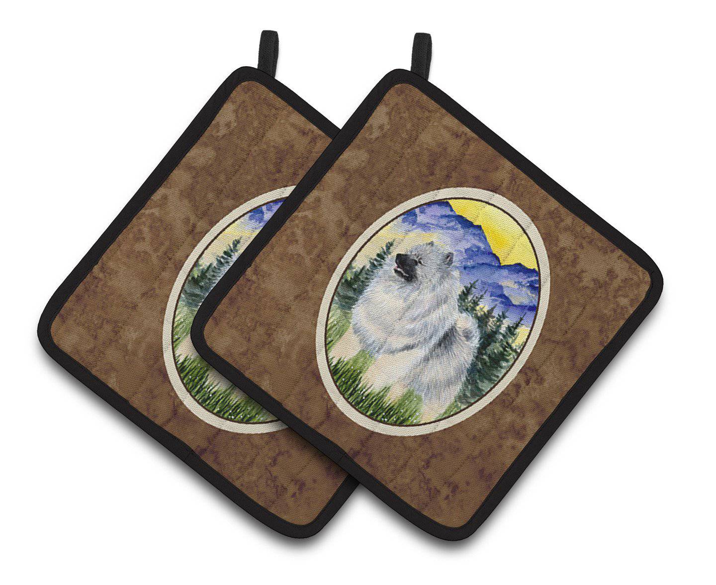 Keeshond Pair of Pot Holders SS8323PTHD - the-store.com