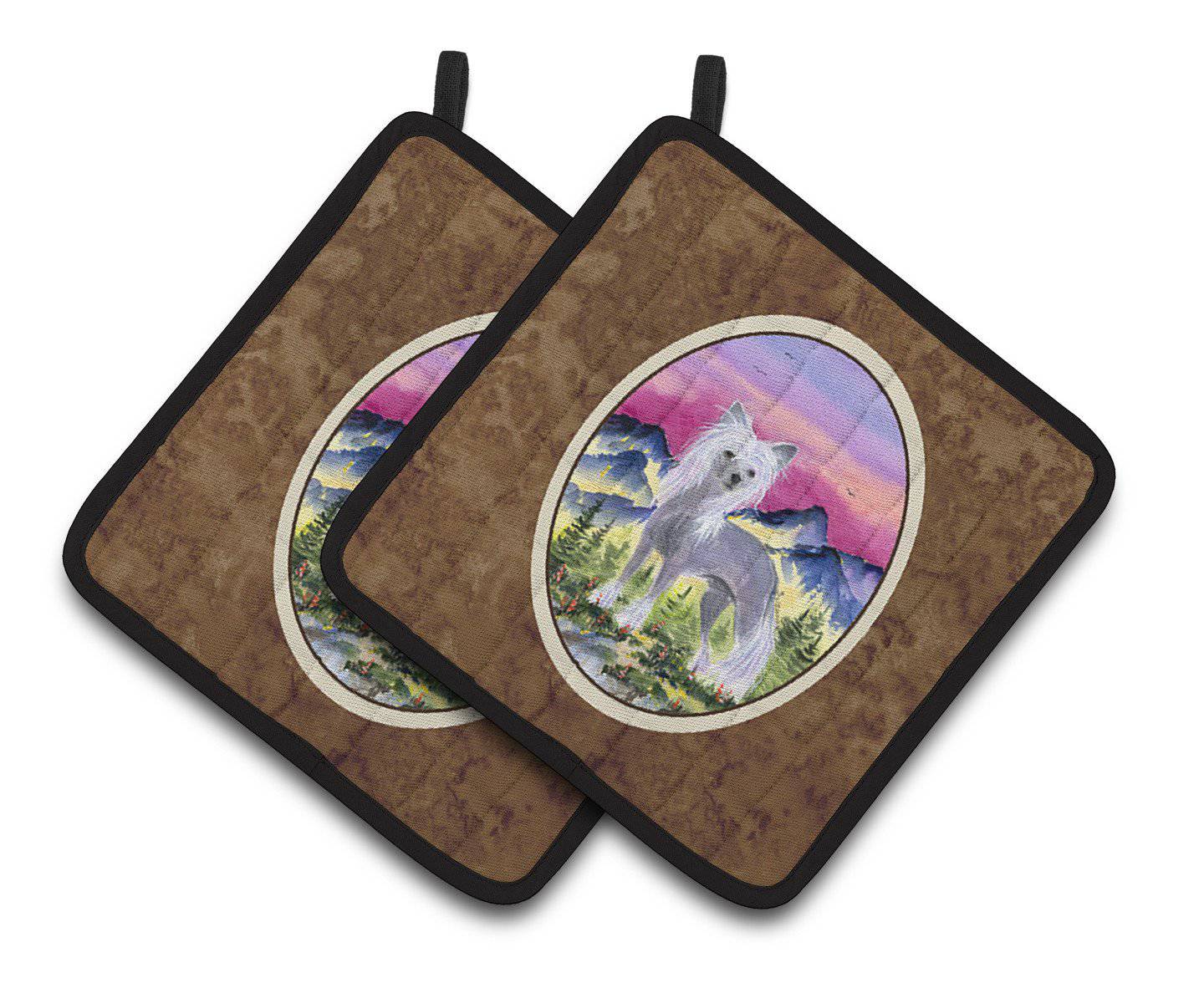 Chinese Crested Pair of Pot Holders SS8326PTHD - the-store.com