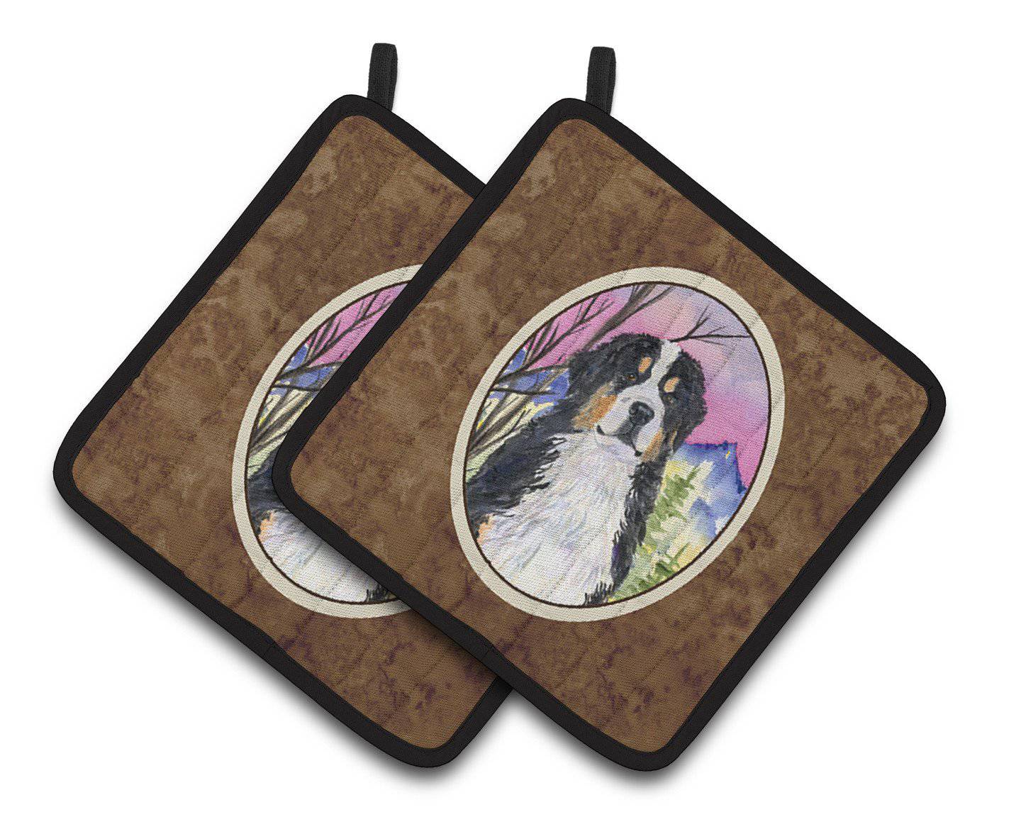 Bernese Mountain Dog Pair of Pot Holders SS8336PTHD - the-store.com