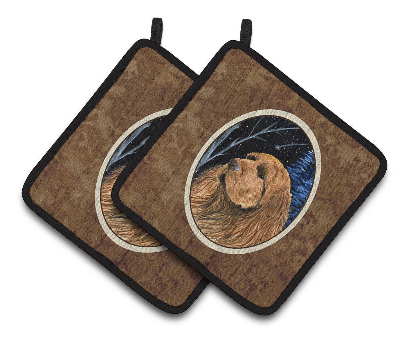 Starry Night Sussex Spaniel Pair of Pot Holders SS8391PTHD - the-store.com