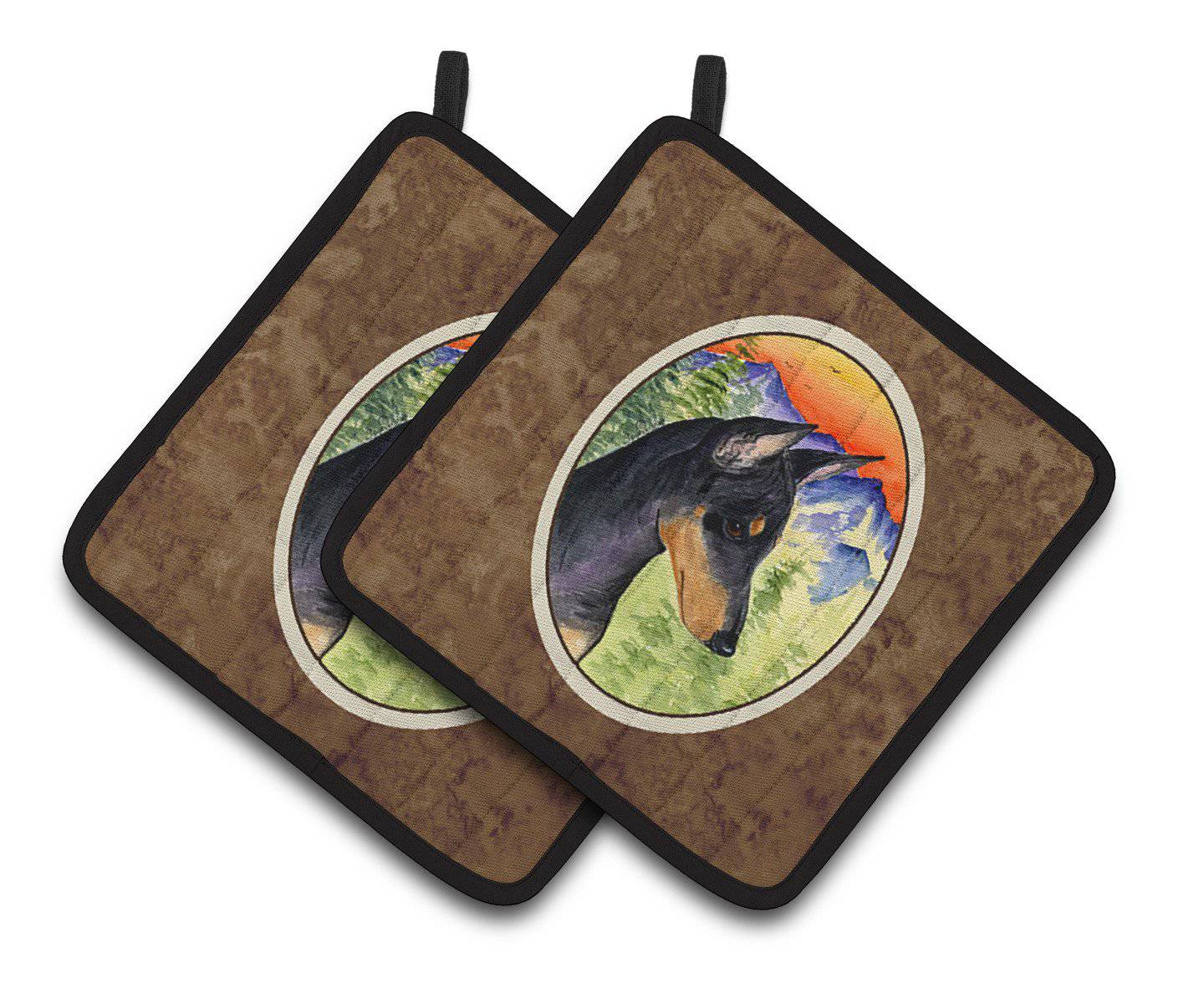 Manchester Terrier Pair of Pot Holders SS8425PTHD - the-store.com