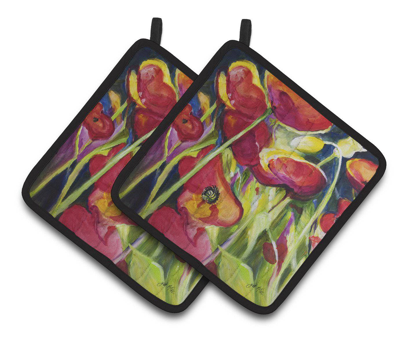 Poppies Pair of Pot Holders JMK1269PTHD - the-store.com