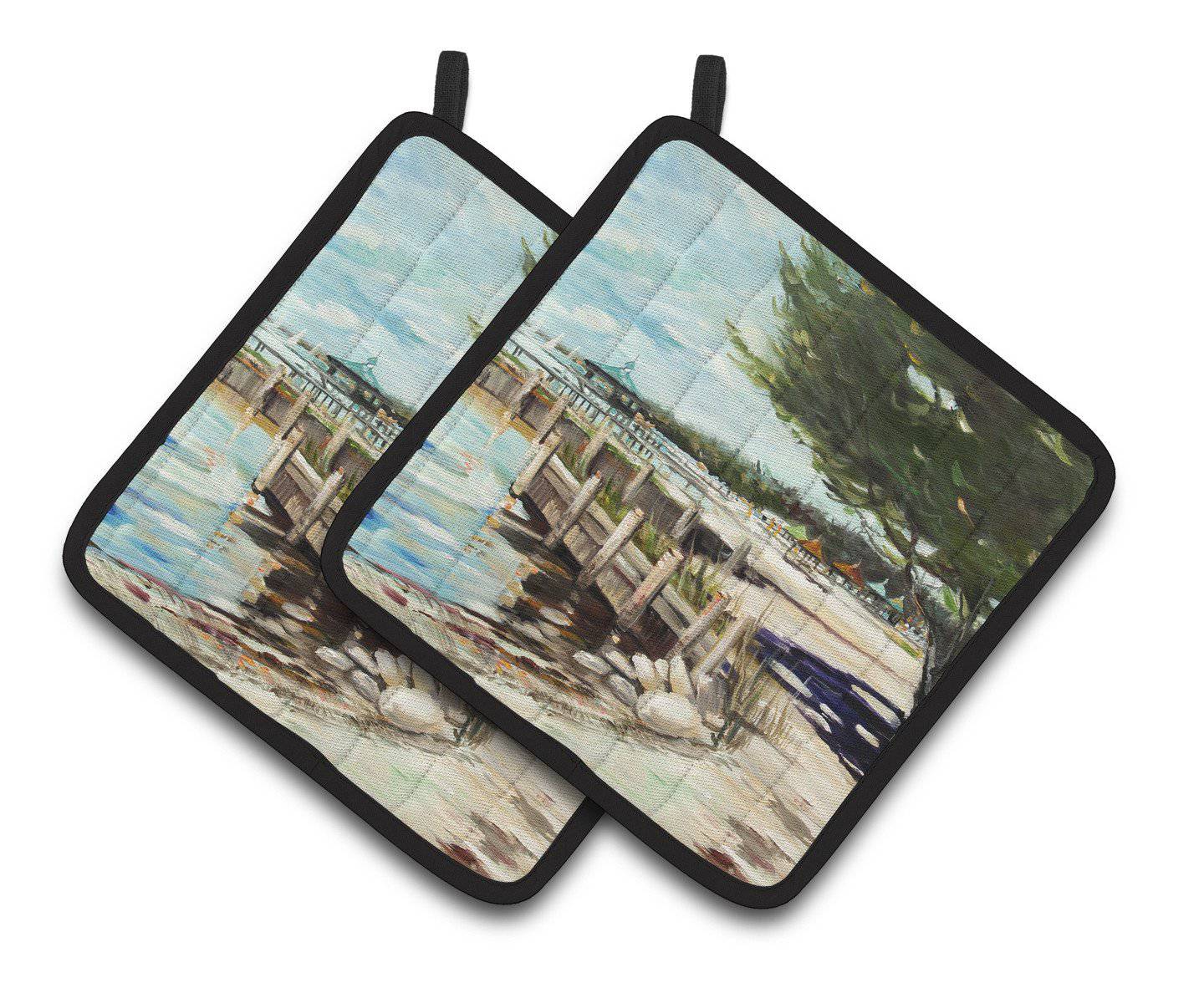 At the Pier Sailboats Pair of Pot Holders JMK1273PTHD - the-store.com