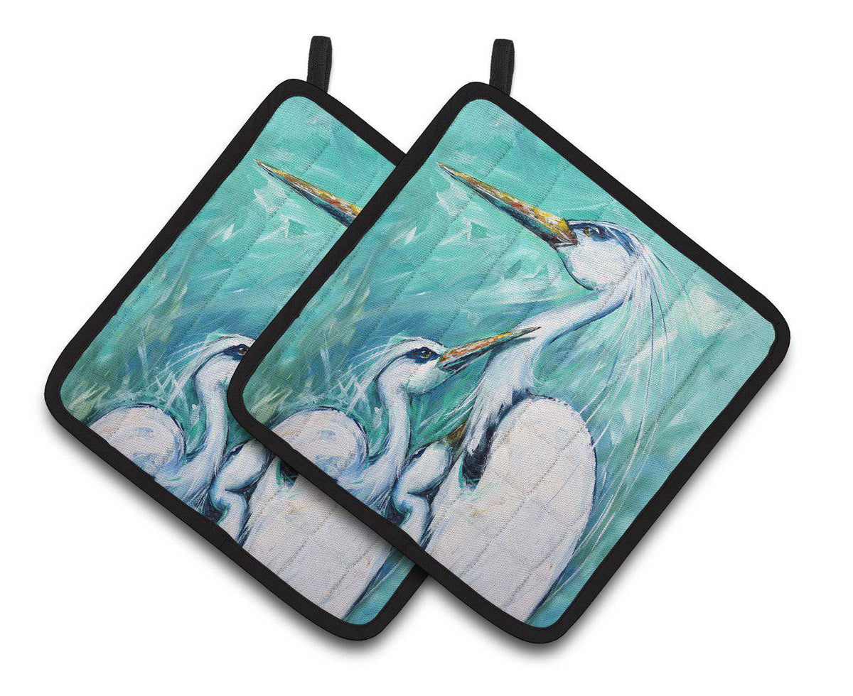 Mother&#39;s Love Egret Pair of Pot Holders MW1145PTHD - the-store.com