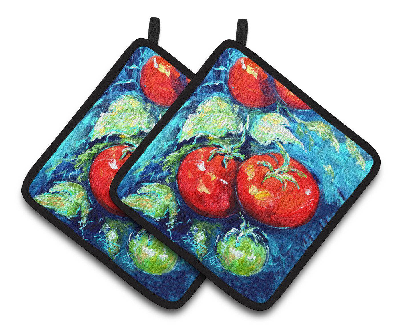 Vegetables - Tomatoes on the vine Pair of Pot Holders MW1148PTHD - the-store.com