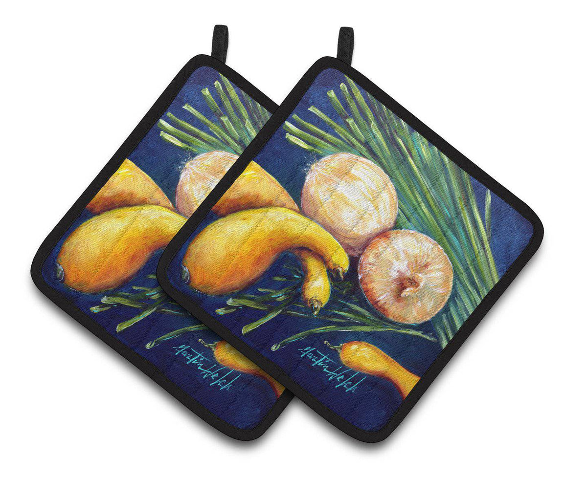 Crooked Neck Squash Pair of Pot Holders MW1206PTHD - the-store.com