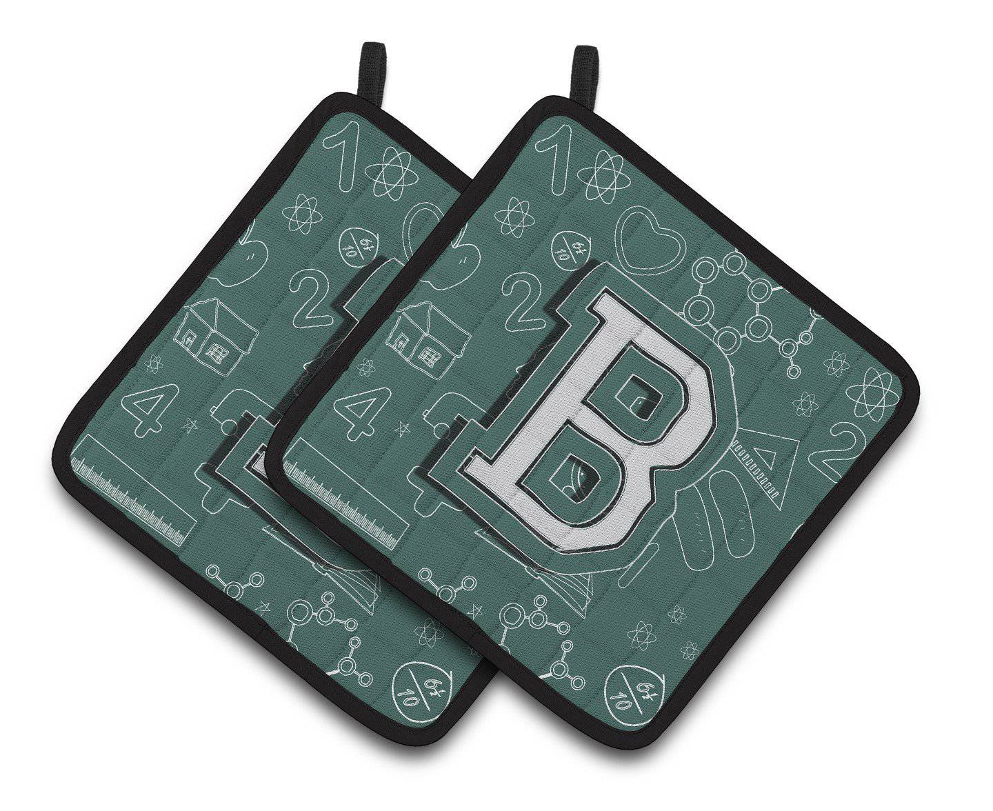 Letter B Back to School Initial Pair of Pot Holders CJ2010-BPTHD - the-store.com