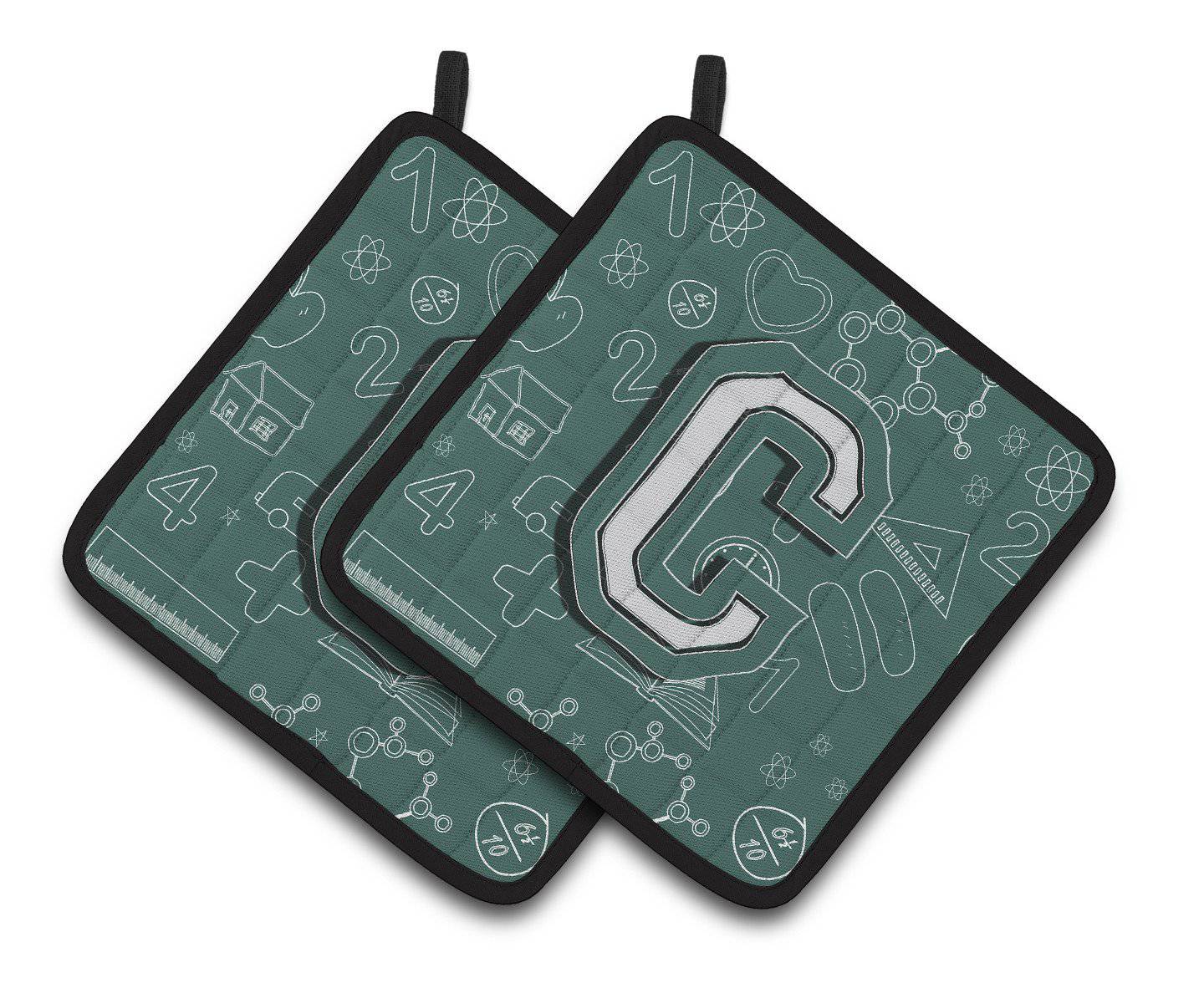 Letter C Back to School Initial Pair of Pot Holders CJ2010-CPTHD - the-store.com