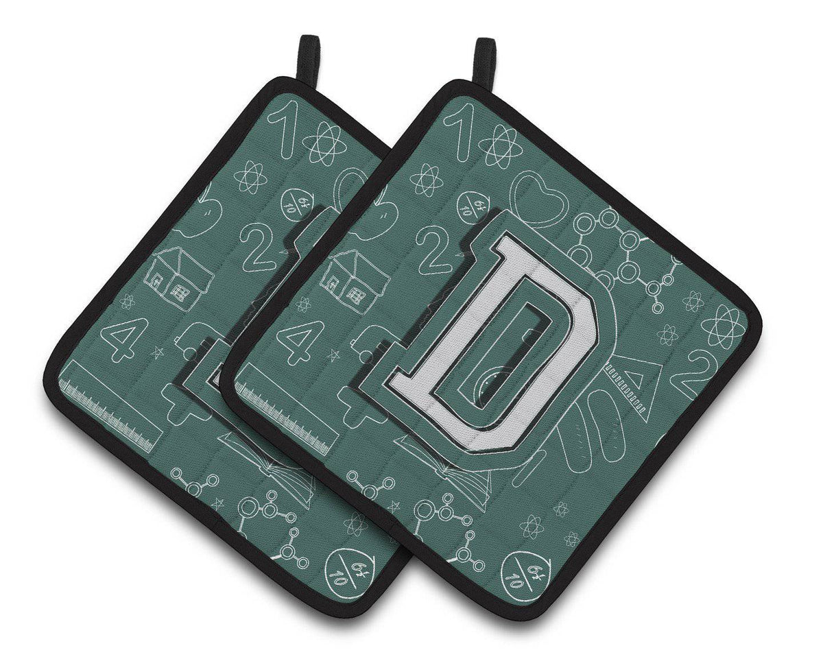 Letter D Back to School Initial Pair of Pot Holders CJ2010-DPTHD - the-store.com