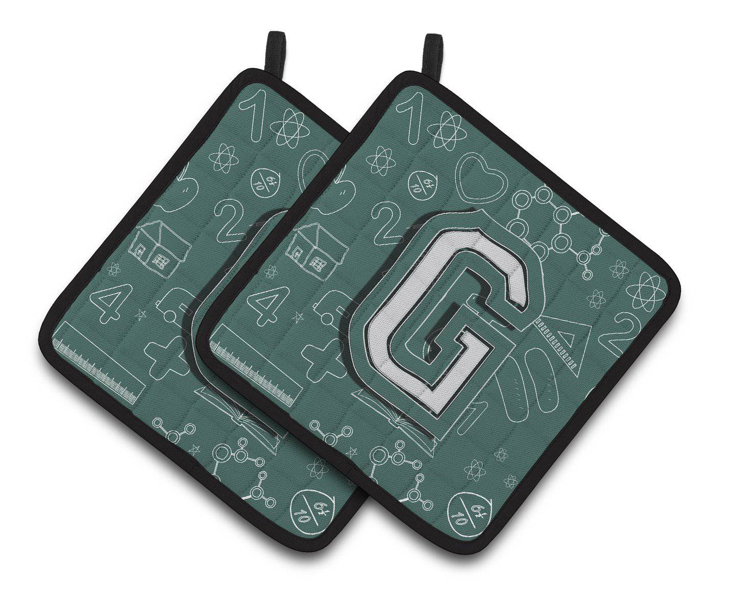 Letter G Back to School Initial Pair of Pot Holders CJ2010-GPTHD - the-store.com