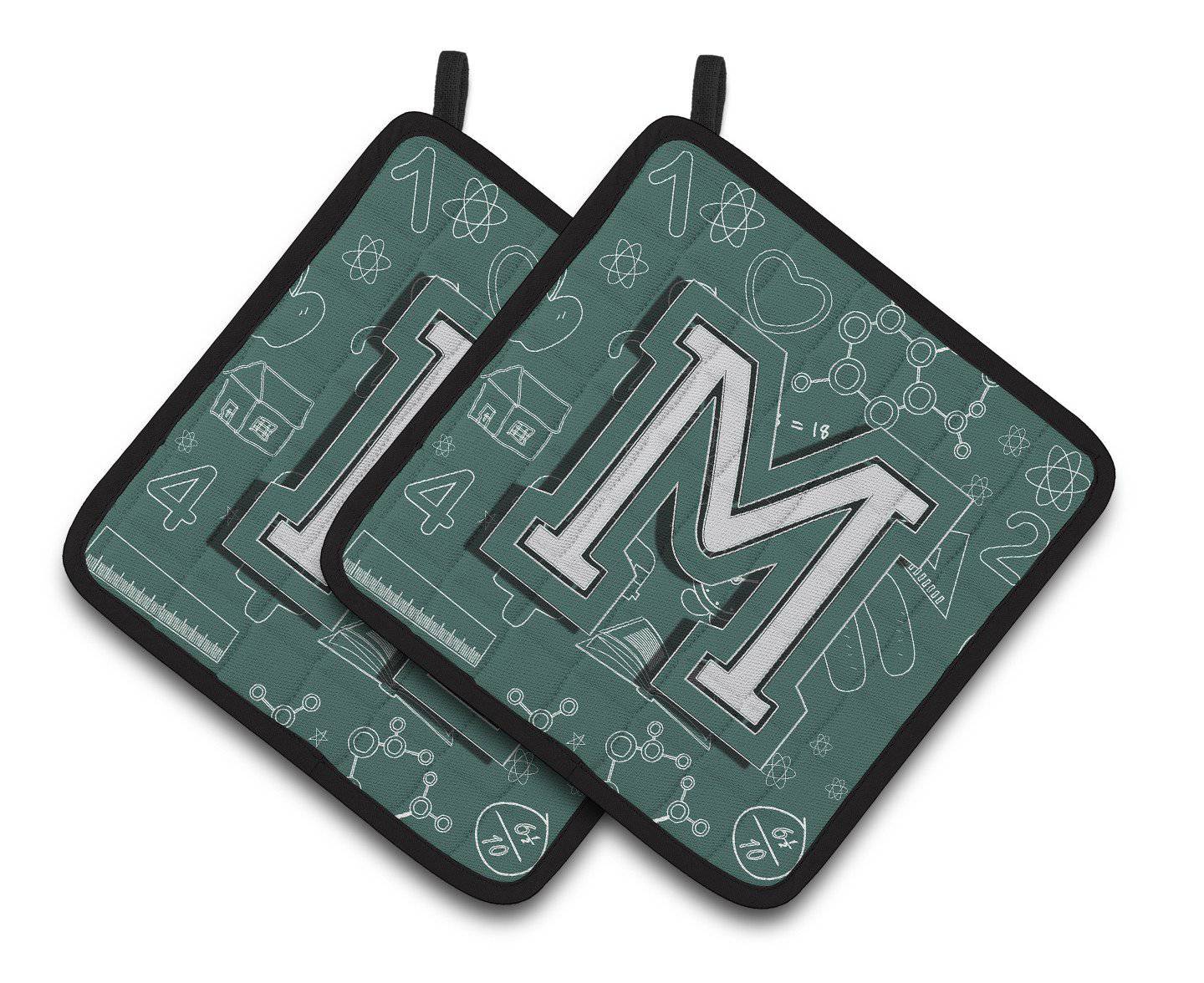 Letter M Back to School Initial Pair of Pot Holders CJ2010-MPTHD - the-store.com
