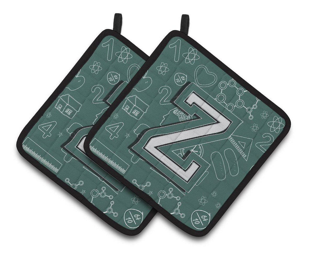 Letter Z Back to School Initial Pair of Pot Holders CJ2010-ZPTHD - the-store.com