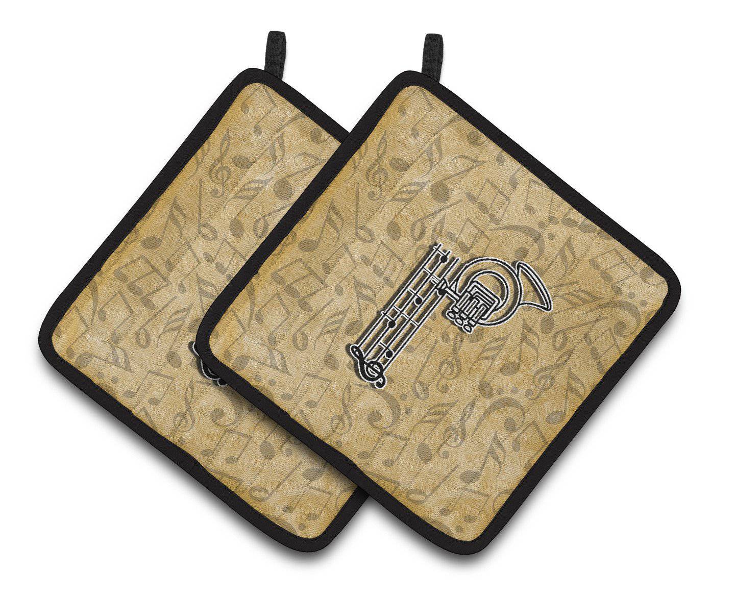 Letter P Musical Instrument Alphabet Pair of Pot Holders CJ2004-PPTHD - the-store.com