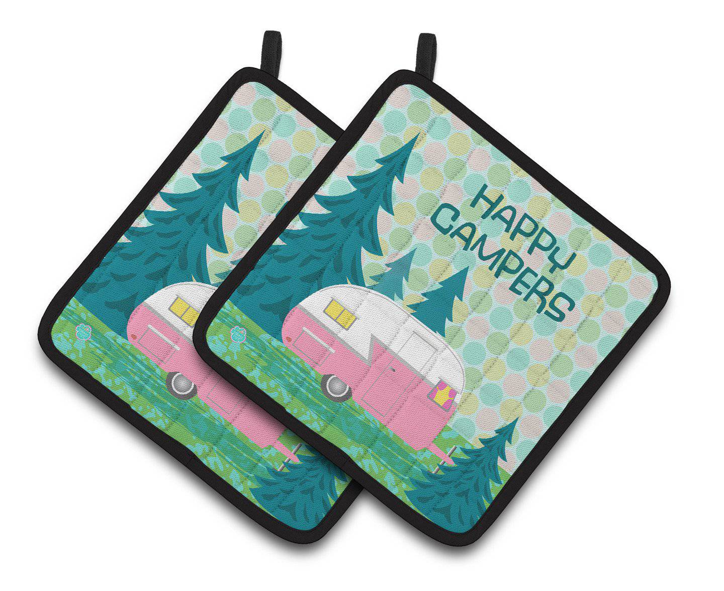 Happy Campers Glamping Trailer Pair of Pot Holders VHA3004PTHD - the-store.com