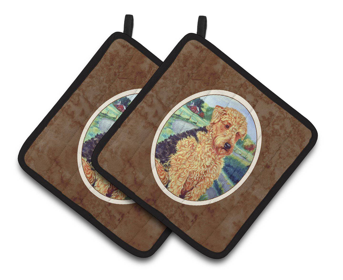 Airedale Terrier Pair of Pot Holders 7096PTHD - the-store.com