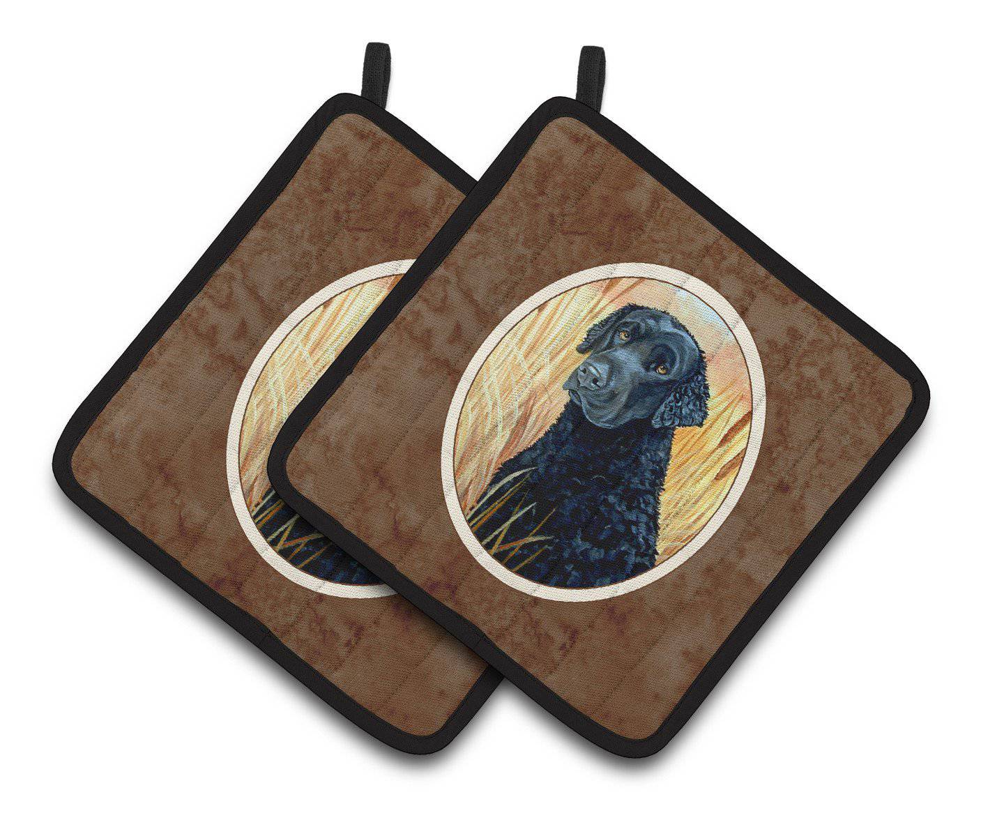 Curly Coated Retriever Pair of Pot Holders 7097PTHD - the-store.com