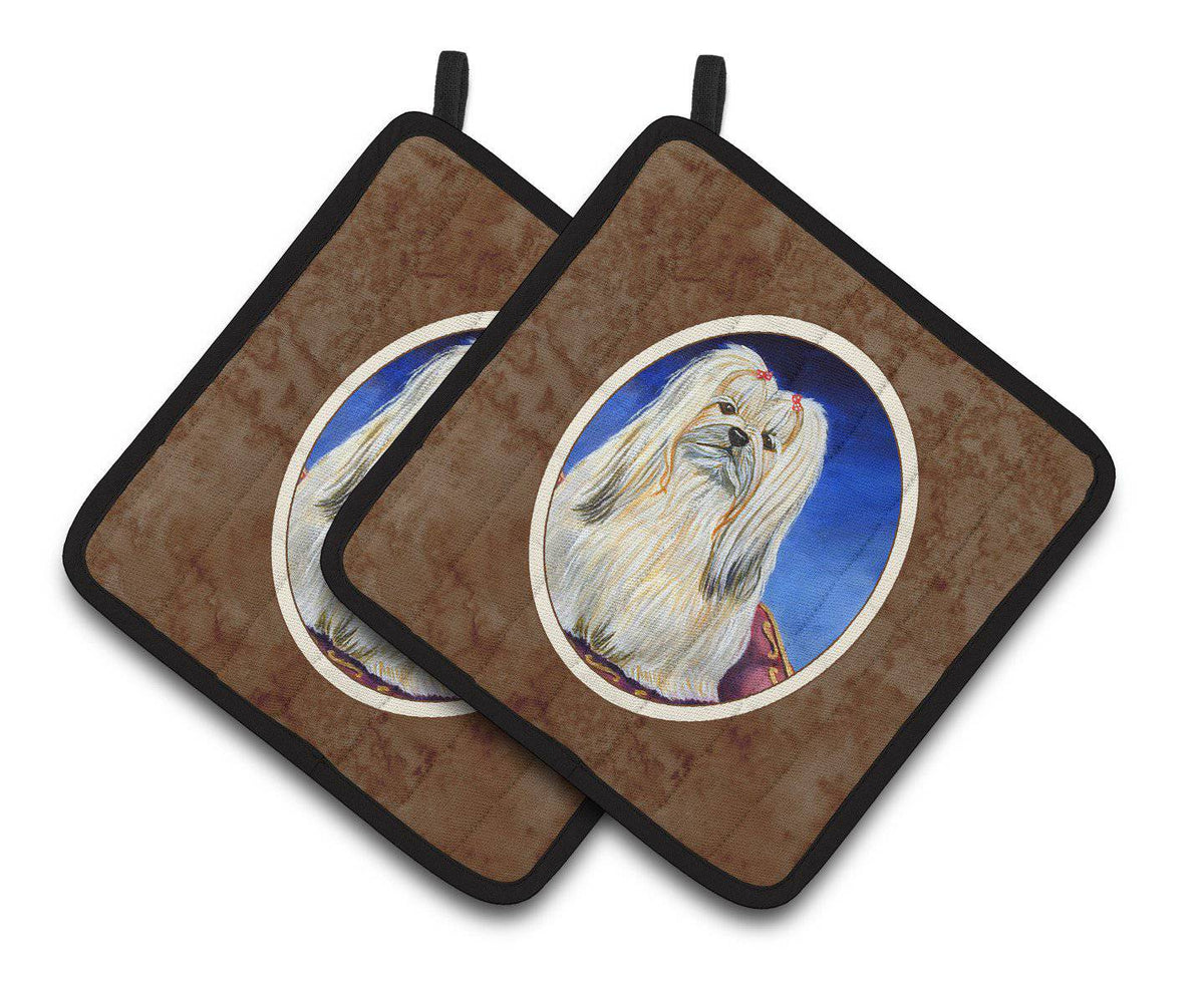 Lhasa Apso Pair of Pot Holders 7129PTHD - the-store.com