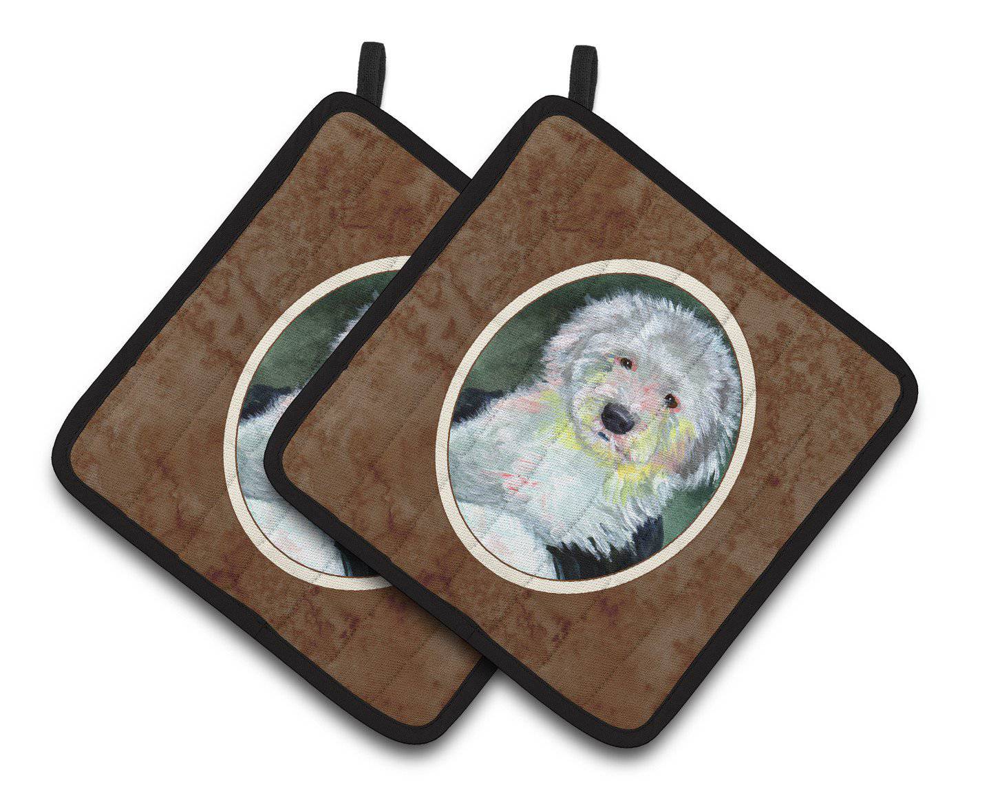 Old English Sheepdog Pair of Pot Holders 7252PTHD - the-store.com