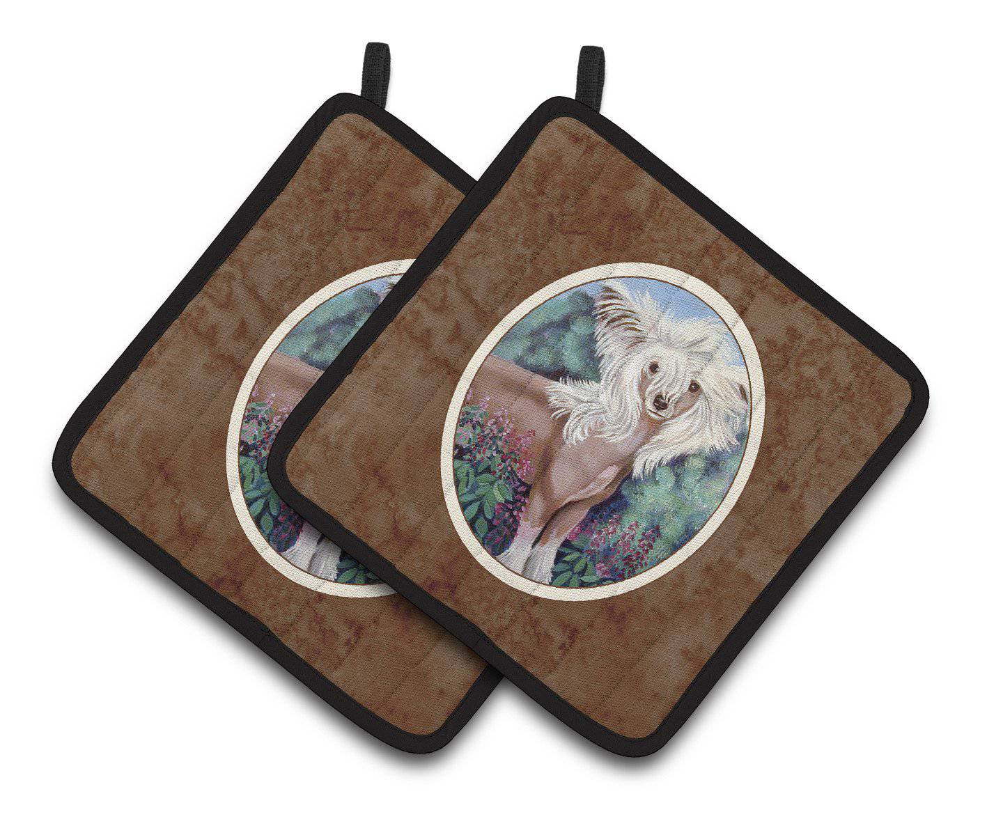 Chinese Crested Pair of Pot Holders 7052PTHD - the-store.com