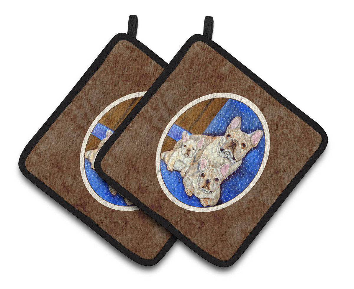 French Bulldog Momma&#39;s Love Pair of Pot Holders 7055PTHD - the-store.com