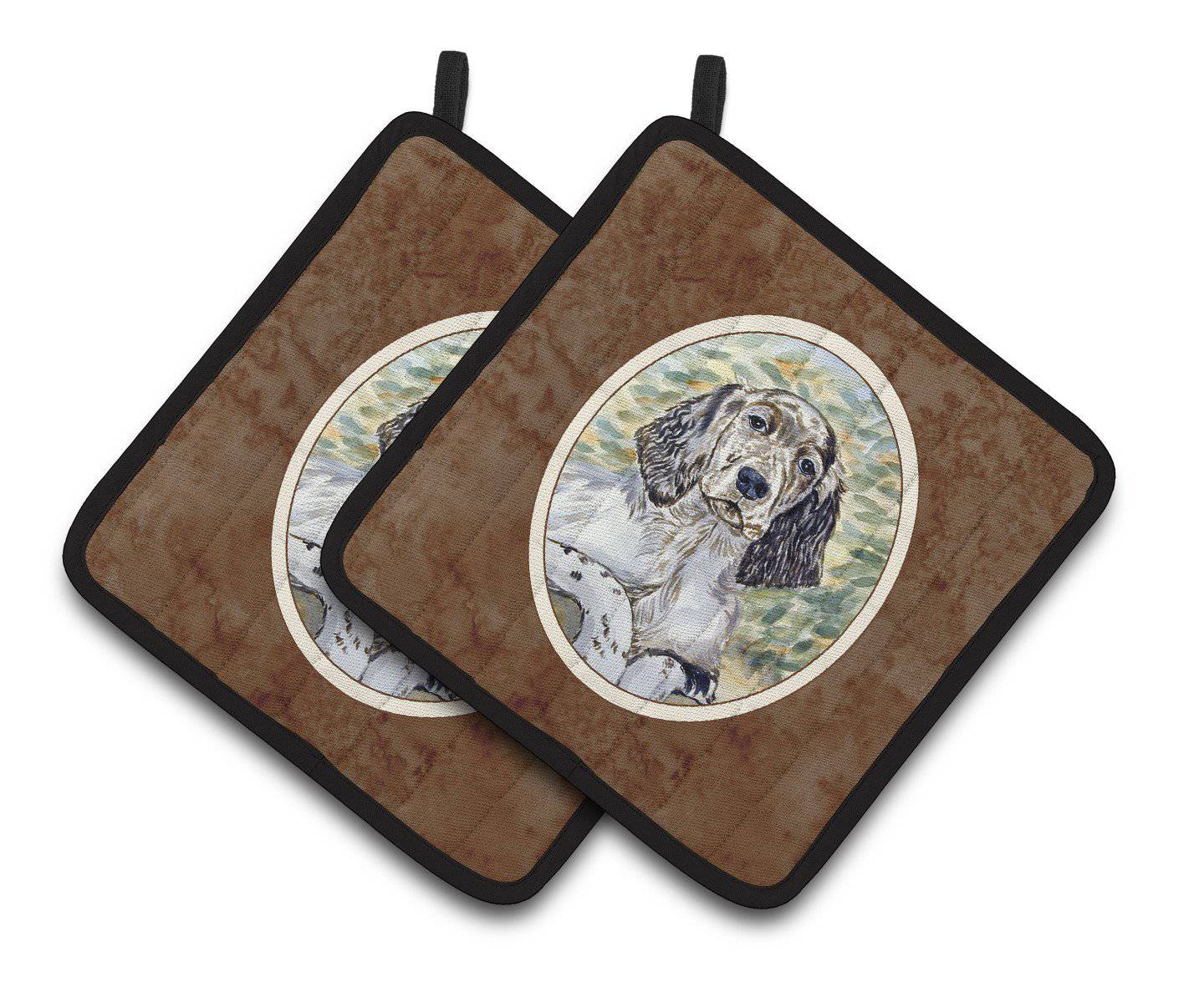 English Setter Patience Pair of Pot Holders 7065PTHD - the-store.com