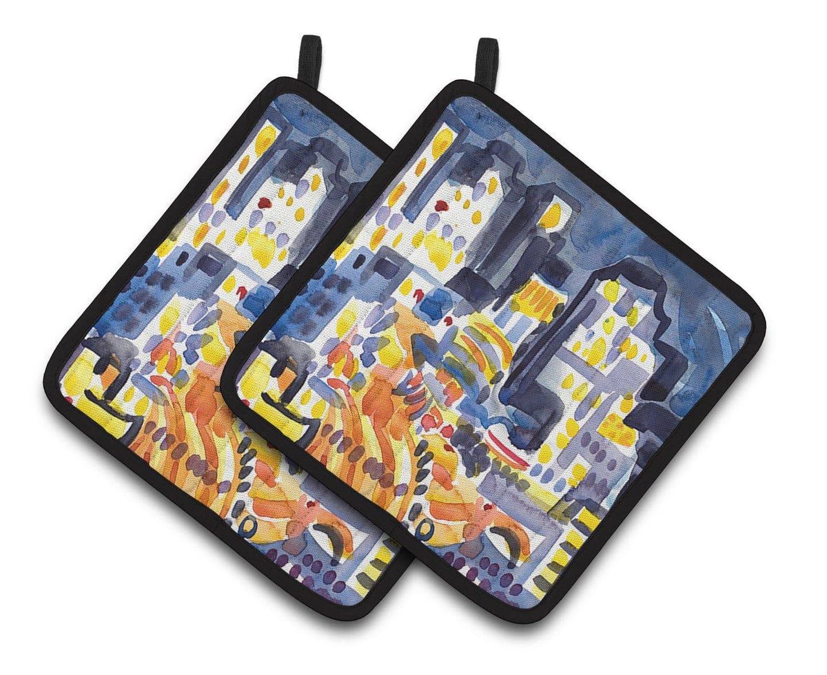 Skyline Abstract Pair of Pot Holders 6073PTHD - the-store.com