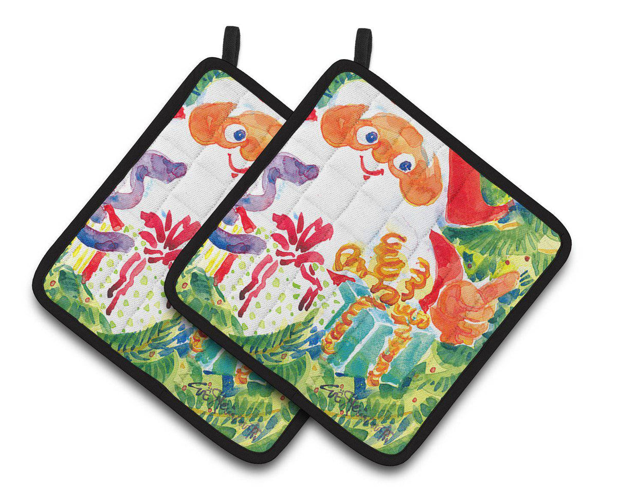 Christmas Santa Claus You Better Watch out Pair of Pot Holders 6121PTHD - the-store.com